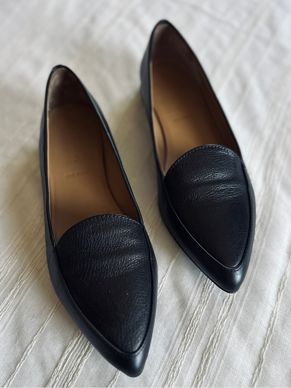 nwob EVERLANE The Point Made in Italy Collection Black Nappa Leather Loafer | 9